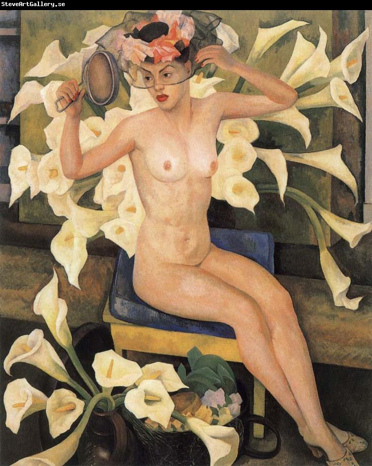 Diego Rivera Nude and flower